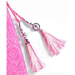 Babyhug Woven Sleeveless Leheriya Printed Lehenga Choli With Dupatta - Dark Pink