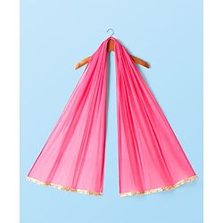 Babyhug Woven Flutter Sleeves Choli Lehenga & Dupatta Set with Floral Print - Blue & Pink
