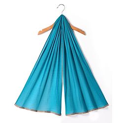 Babyhug Woven Sleeveless Sequecned Embroidered  Choli Lehenga Set with Dupatta & Tassel Detailing - Teal Blue