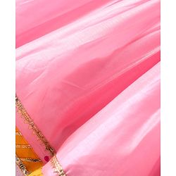 Babyhug Woven Three Fourth Sleeves Chanderi Embroidered Kurti Palazzo Set With Dupatta - Pink