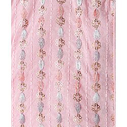 Babyhug Woven Full Sleeves  Solid Dhoti Kurta Set with Sequin Embroidered Jacket - Pink