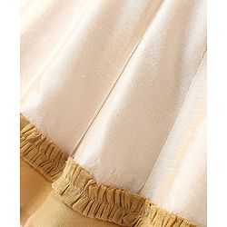 Babyhug South Cotton Woven Frill Sleeves Ethnic Dress with Floral Embroidery - Off White