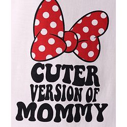 Babyhug Disney  Single Jersey Knit Half Sleeves Shorts Night Suit with Minnie Mouse Graphics - Red & White
