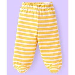 Babyhug 100% Cotton Interlock Knit Bootie Leggings With Animal & Beach Theme Print Pack of 3 - Blue Yellow & White