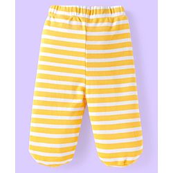 Babyhug 100% Cotton Interlock Knit Bootie Leggings With Animal & Beach Theme Print Pack of 3 - Blue Yellow & White