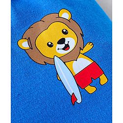 Babyhug 100% Cotton Interlock Knit Bootie Leggings With Animal & Beach Theme Print Pack of 3 - Blue Yellow & White
