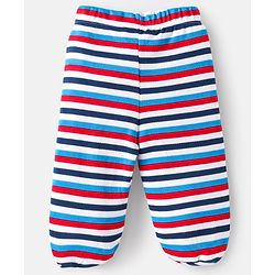 Babyhug Cotton Interlock Knit Full Length Bootie Leggings  with Cub & Boat Print Pack of 3 -Dark Red & Sky Blue