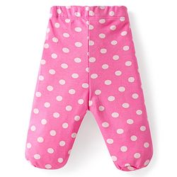 Babyhug Interlock Knit Bootie Leggings With Polka Dot & Unicorn Print Pack of 3 - Yellow Dark Pink & Light Blue