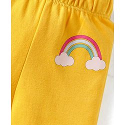 Babyhug Interlock Knit Bootie Leggings With Polka Dot & Unicorn Print Pack of 3 - Yellow Dark Pink & Light Blue