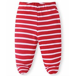 Babyhug 100% Cotton Interlock Knit Bootie Leggings with Stripes & Bus Print Pack of 3 - Yellow Light Blue & Pink