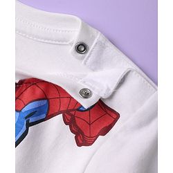 Babyhug Marvel Single Jersey Knit Half Sleeves Shorts Night Suit With Spider-Man Graphic - White & Blue