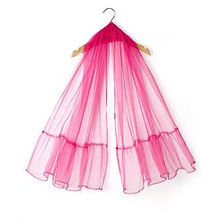 Babyhug Woven Sleeveless Choli Lehenga Set & Dupatta With Floral Embroidery & Lace Detailing - Fuschia