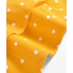 Babyhug Single Jersey Knit Sleeveless Halter Neck Top & Shorts Set with Polka Dots Print & Bow Applique - Yellow & Blue