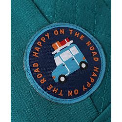 Babyhug Cotton Looper Knit Full Length Cut & Sew Lounge Pant with Patch Detailing - Teal Blue