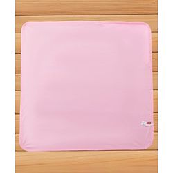 Babyhug Cotton Interlock Knit Hooded Towel with Bear Print L 76.2 x B 76.2 cm - Pink