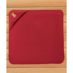 Babyhug Cotton Interlock Knit Hooded Towel with Tiger Print L 76.2 x B 76.2 cm - Red