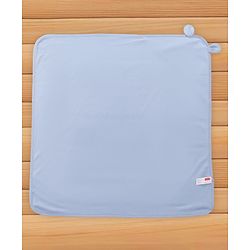 Babyhug Cotton Interlock Knit Hooded Towel with Lion Print L 76.2 x B 76.2 cm - Light Blue