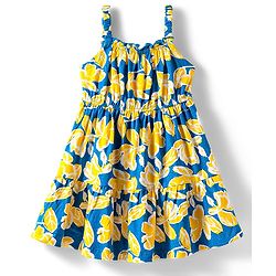 Babyhug Single Jersey Knit Sleeveless Frock with Floral Print - Blue