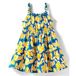 Babyhug 100% Cotton Single Jersey Knit Sleeveless Frock with Floral Print - Blue