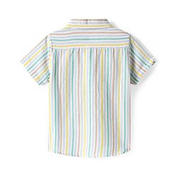 Babyhug Cotton Woven Half Sleeves Striped Shirt - Multicolour