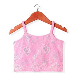 Babyhug Woven Sleeveless Floral Sequenced Embroidered Choli Lehenga Set With Dupatta - Pink