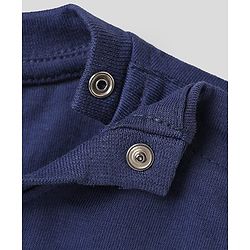 Babyhug Cotton Knit Half Sleeves T-Shirt with Dino Print - Navy Blue