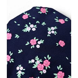 Babyhug 100% Cotton Interlock Knit Bonnet Bonnet Caps With Polka Dot & Floral Print Pack Of 2  Pink & Black - Diameter 16