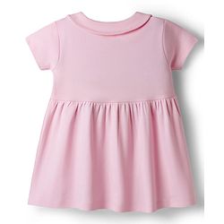 Babyhug Cotton Knit Half Sleeves Front Open Peter Pan Collared Frock with Bloomer & Bunny Print -Lavender