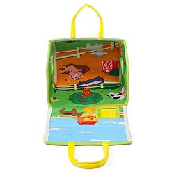 Babyhug Farm House Playset with Carry Handle | 7 Animal Plush Figurines (Duck, Pig, Horse, Hen, Sheep, Rabbit & Cow) | Educational & Montessori Learning Toy for Pretend Play | BIS Certified | Gifting Toy
