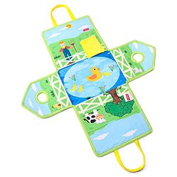Babyhug Farm House Playset with Carry Handle | 7 Animal Plush Figurines (Duck, Pig, Horse, Hen, Sheep, Rabbit & Cow) | Educational & Montessori Learning Toy for Pretend Play | BIS Certified | Gifting Toy