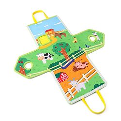 Babyhug Farm House Playset with Carry Handle | 7 Animal Plush Figurines (Duck, Pig, Horse, Hen, Sheep, Rabbit & Cow) | Educational & Montessori Learning Toy for Pretend Play | BIS Certified | Gifting Toy