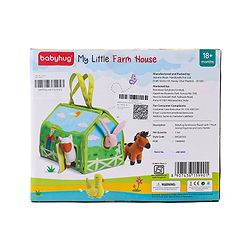 Babyhug Farm House Playset with Carry Handle | 7 Animal Plush Figurines (Duck, Pig, Horse, Hen, Sheep, Rabbit & Cow) | Educational & Montessori Learning Toy for Pretend Play | BIS Certified | Gifting Toy