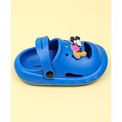 Cute Walk by Babyhug Disney Clogs With Back Strap Closure & Mickey Mouse Applique - Blue