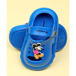 Cute Walk by Babyhug Disney Clogs With Back Strap Closure & Mickey Mouse Applique - Blue
