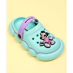 Cute Walk by Babyhug Disney Clogs With Back Strap Closure & Mickey Mouse Applique - Aqua Blue