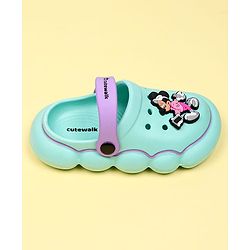 Cute Walk by Babyhug Disney Clogs With Back Strap Closure & Mickey Mouse Applique - Aqua Blue