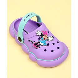 Cute Walk by Babyhug Disney Clogs With Back Strap Closure & Minnie Mouse Applique - Purple