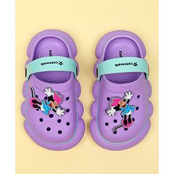 Cute Walk by Babyhug Disney Clogs With Back Strap Closure & Minnie Mouse Applique - Purple