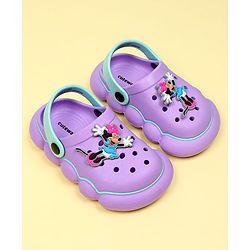 Cute Walk by Babyhug Disney Clogs With Back Strap Closure & Minnie Mouse Applique - Purple