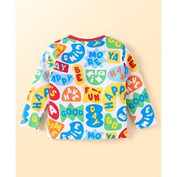 Babyhug Cotton Knit Full Sleeves Co-rds Night Suit with Text Print - Blue