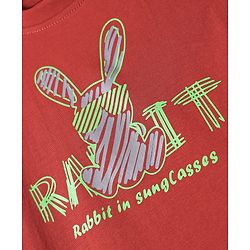 Babyhug Single Jersey Knit Half Sleeves T-Shirt & Shorts Set with Animal Print & Text - Red & Grey