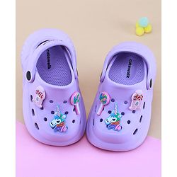 Cute Walk by Babyhug Clogs with Back Strap Closure & Unicorn Applique - Purple