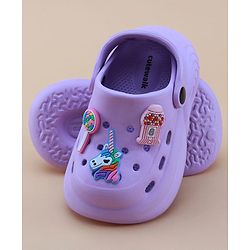 Cute Walk by Babyhug Clogs with Back Strap Closure & Unicorn Applique - Purple