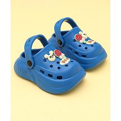 Cute Walk by Babyhug Clogs with Back Strap & Animal Applique - Blue
