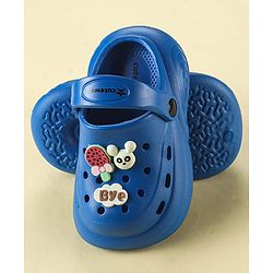 Cute Walk by Babyhug Clogs with Back Strap & Animal Applique - Blue