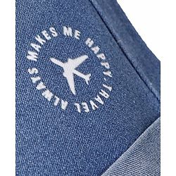 Babyhug Mid Thigh Washed Shorts With Stretch & Airplane Print - Blue