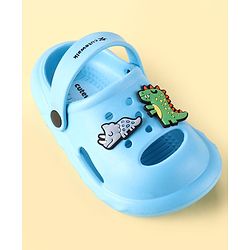 Cute Walk by Babyhug Backstrap Clogs  with Animal Applique - Blue