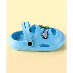 Cute Walk by Babyhug Backstrap Clogs  with Animal Applique - Blue