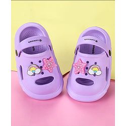 Cute Walk by Babyhug Back Strap Closure Clogs with Star Applique - Purple
