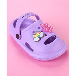 Cute Walk by Babyhug Back Strap Closure Clogs with Star Applique - Purple